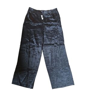 Madewell Black Wide-Leg Satin-Look Trousers